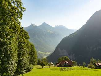 Beautiful view from Isenfluh toward the Lauterbrunnen Valley.