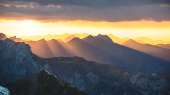 Hiking into the sunset
