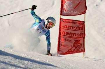 Racers in the Inferno Winter Race in full action.