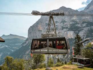 Une télécabine du Schilthornbahn à Gimmelwald