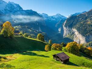 Aussicht aufs Lauterbrunnental von Wengen aus.