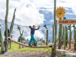 L'aire de jeux d'aventure Flower Park, située sur l'Allmendhubel à Mürren.
