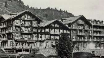 historisches Bild Mürren Dorf
