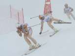 Des skieurs à fond lors de la course par équipe de l'« Infernorennen ».