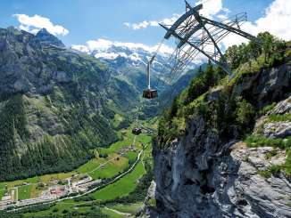 Le nouveau téléphérique du Schilthorn 20XX monte jusqu'au Schilthorn.