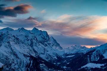 Evening Scene: Snow-Covered Winter Landscape on Hasliberg