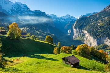 View of the Lauterbrunnen Valley from Wengen.