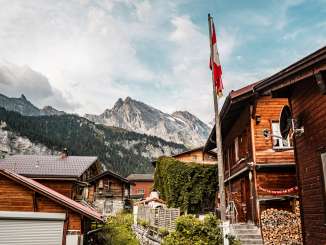 Exploring the car-free village of Gimmelwald, high above the Lauterbrunnen Valley, located between Stechelberg and Mürren.