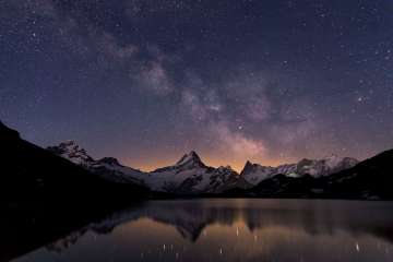 Night shot of Lake Bachalpsee near Grindelwald First
