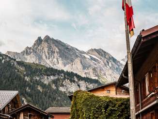 Exploring the car-free village of Gimmelwald, high above the Lauterbrunnen Valley, located between Stechelberg and Mürren.