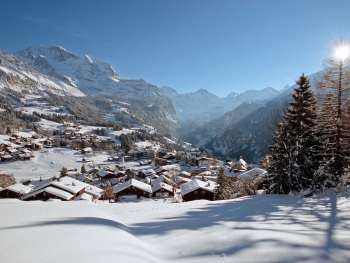 The Village of Wengen in Winter